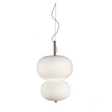 Ilargi lampa wisząca biała/drewniana 11W led 2700K CRI 80 2861lm ściemnialna